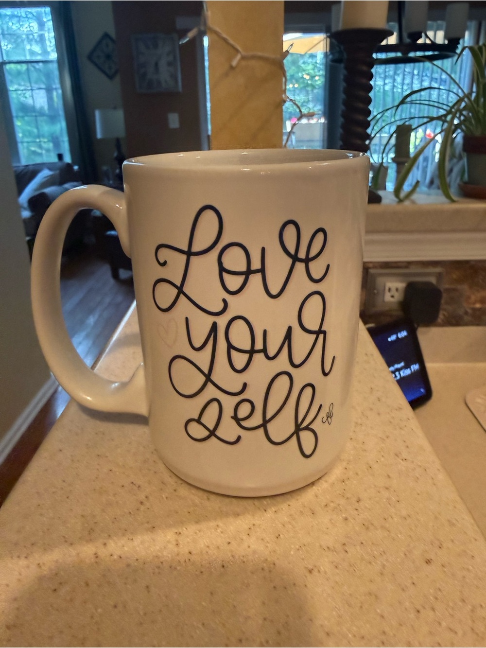 White Ceramic 'Love Your Self' Inspirational Coffee Mug